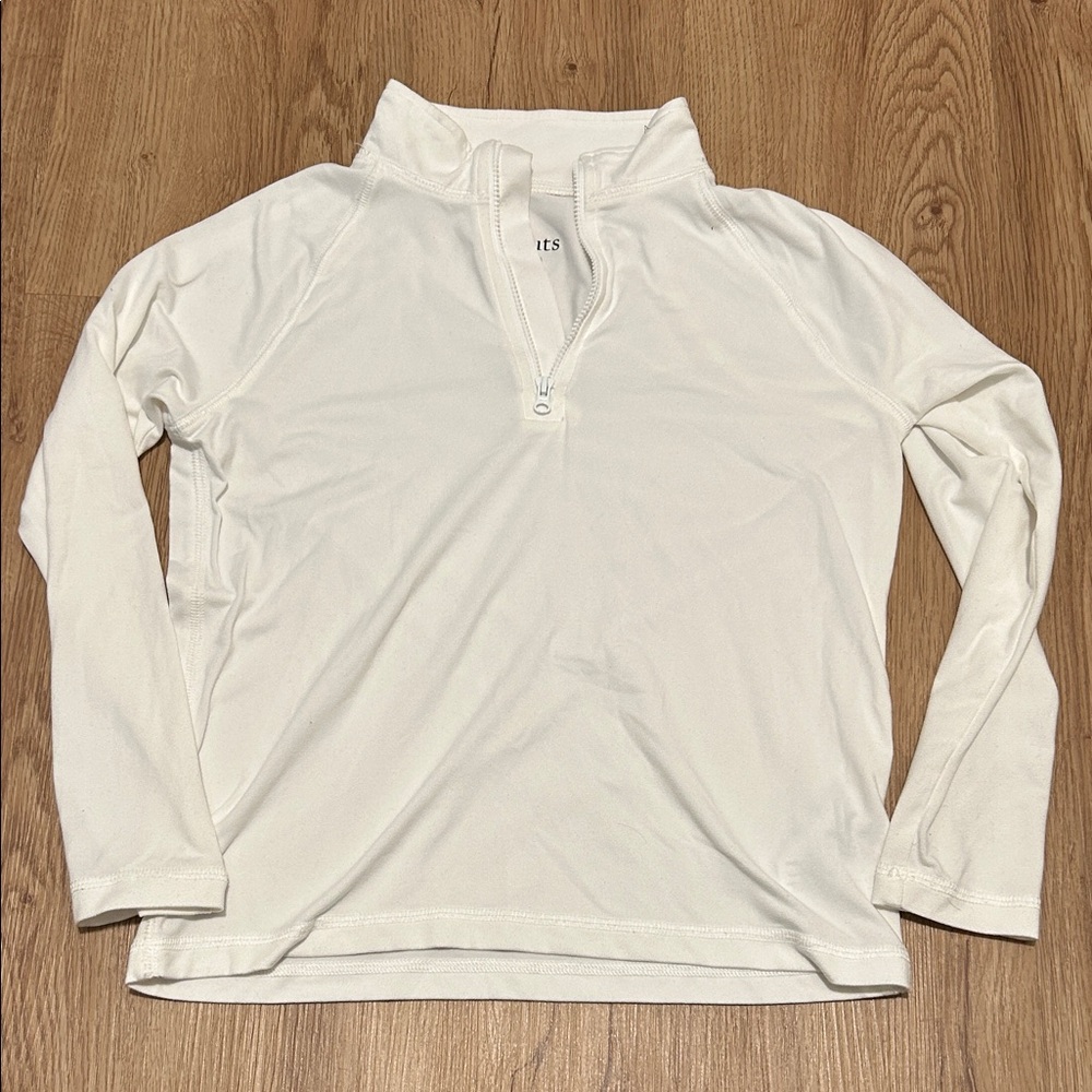 Boys 6-7 Crewcuts white Quarter-Zip long sleeve